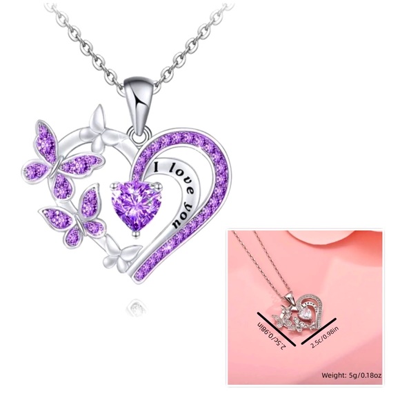 PURPLE BUTTERFLY PENDANT - Picture 2 of 4